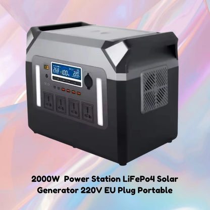 2000W Powerstation LiFePO4 Solar Generator 220V EU Plug Portable Power Station for Emergency