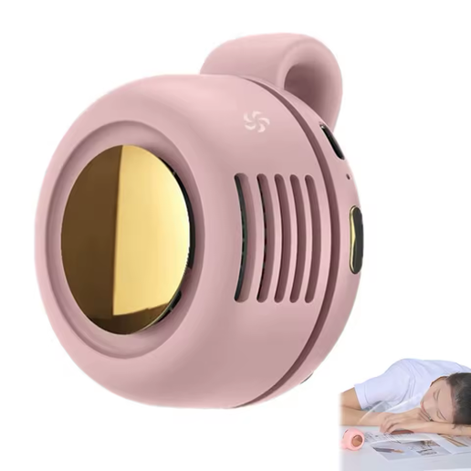 Portable Clip On Mini Bladeless Fan Silent Electric Waist Shirt Fan 3 Speed Adjustable for Outdoor Camping Travel Cooling Use