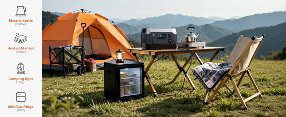CTOLITY 500W 1800W Portable Power Station Lifepo4 Battery AC Solar Generator Pure Sine Wave Emergency Energy Storage Supply
