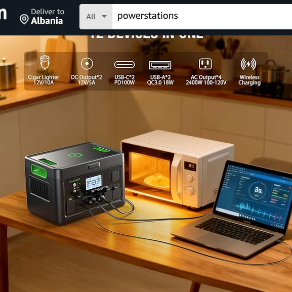 2400W Portable Power Station 1843.2Wh Solar Generator Home Power Backup | 12 Outlets with 100W USB-C PD Fast Charging, Pure Sine Wave AC Outlet, for Home Use, RV Camping, Emergency & Off-Grid Living
